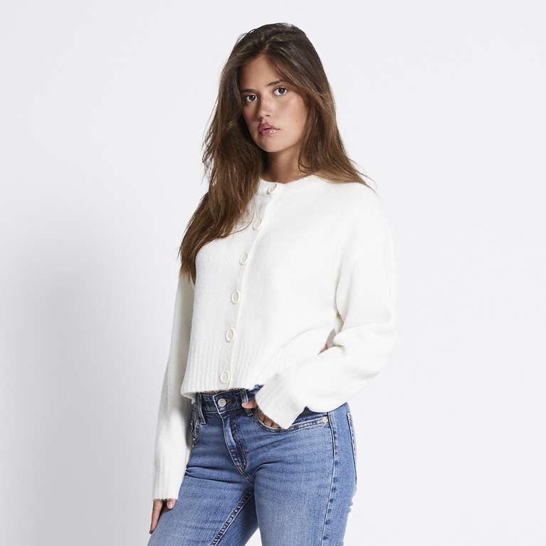 Short knit cardigan "Gemma" Ivory